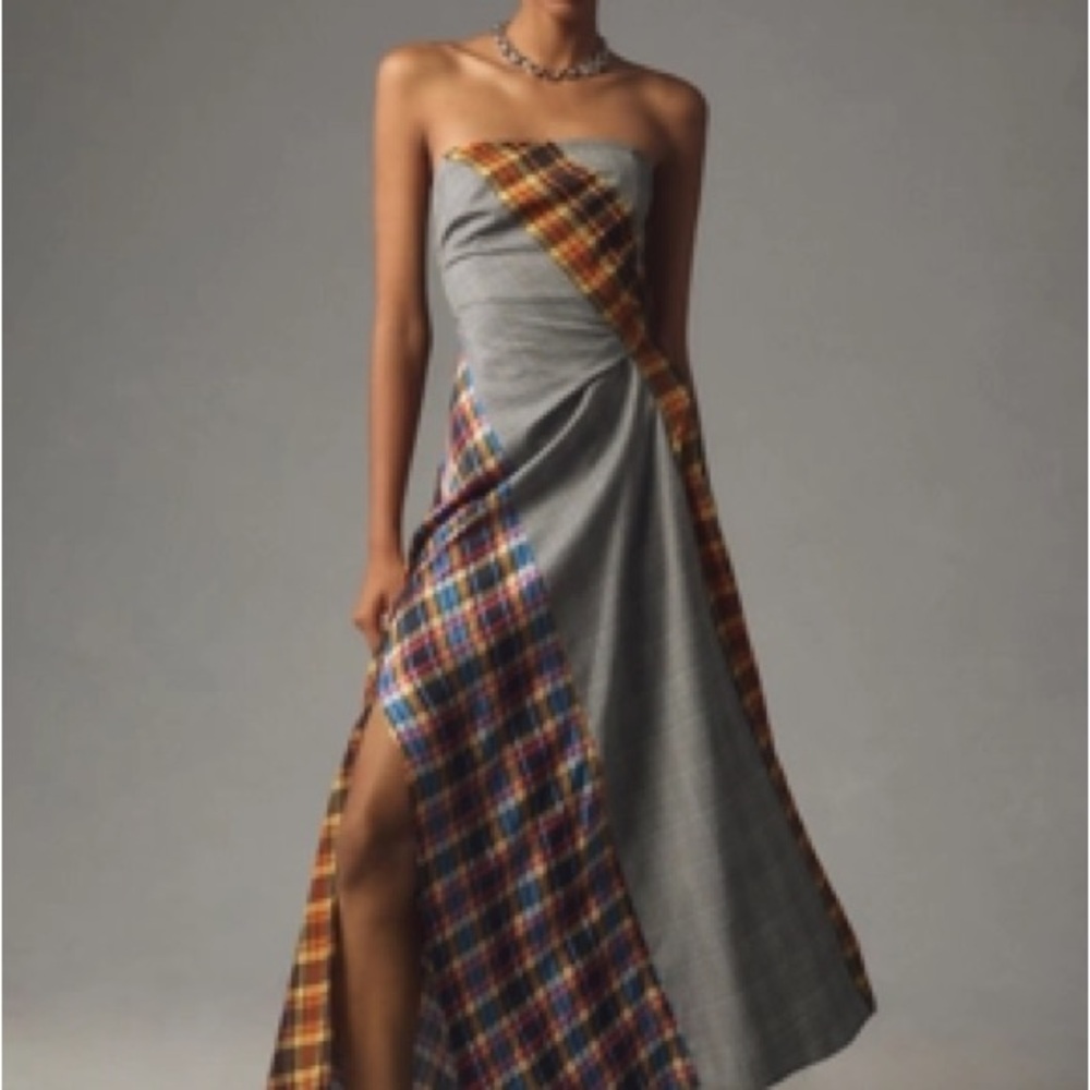 NWT Maeve Strapless Asymmetrical Midi Dress